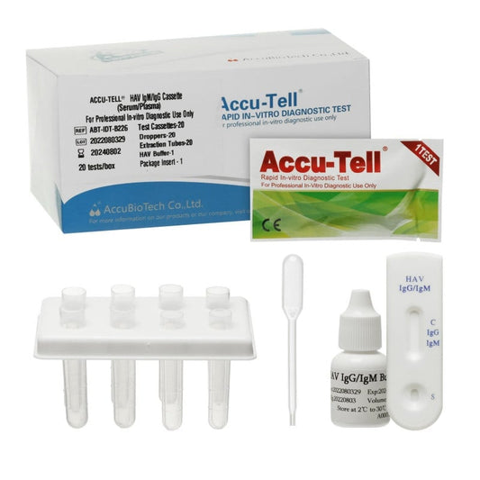 AccuBio Tech Accu-Tell® HAV IgG/IgM Rapid Hepatitis A 20 Tests
