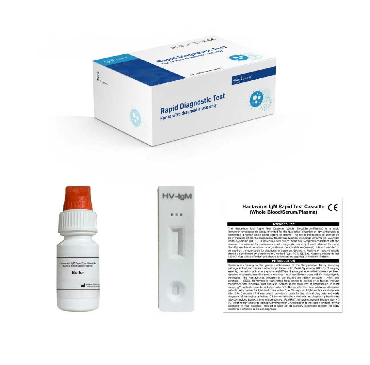 Hantavirus IgM Rapid Test Cassette (Whole Blood/Serum/Plasma) CE 25 Tests