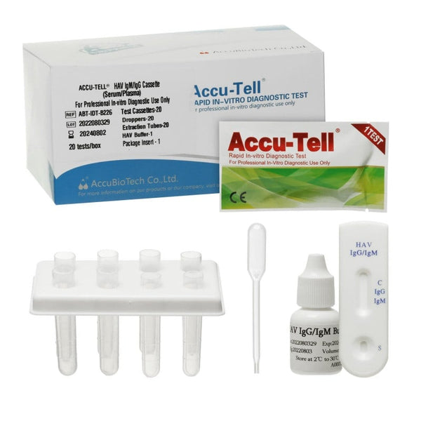 AccuBio Tech Accu-Tell® HAV IgG/IgM Rapid Hepatitis A 20 Tests