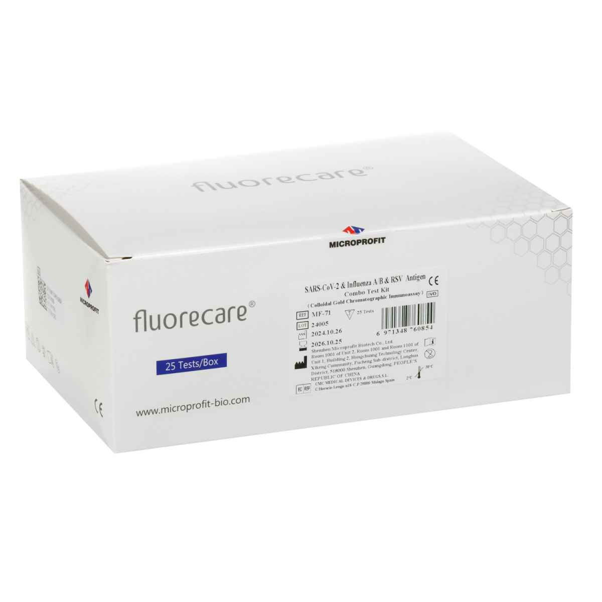 Fluorecare® Combo Test (Covid-19, FLU A&B, RSV) 25 Tests